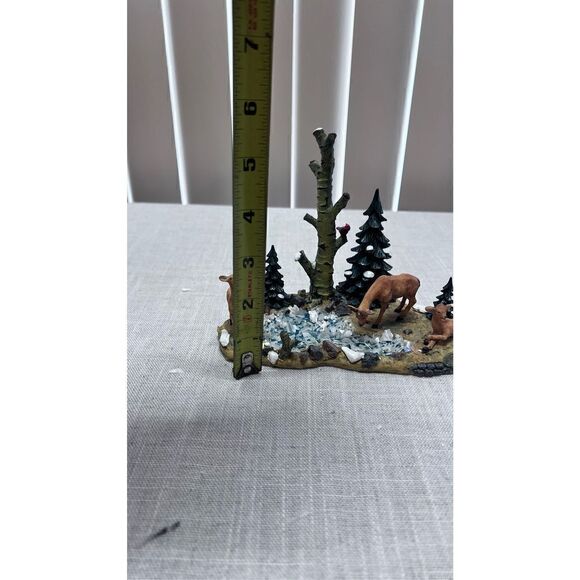 Lemax 2000 Village Landscape Poly-Resin Deer At The Pond Christmas Village - Picture 11 of 11